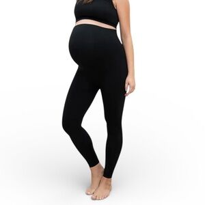 My Bump Maternity black high rise over-the-belly leggings size medium